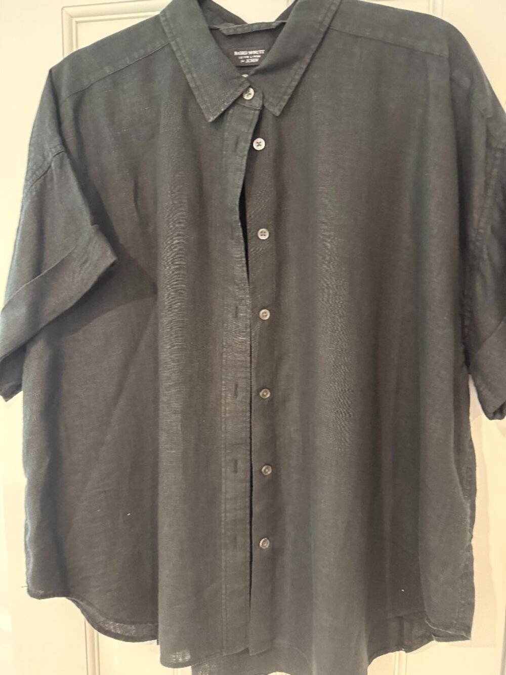 JCrew Capitiaine shirt in Baird McNutt Irish Linen - Black, XXD